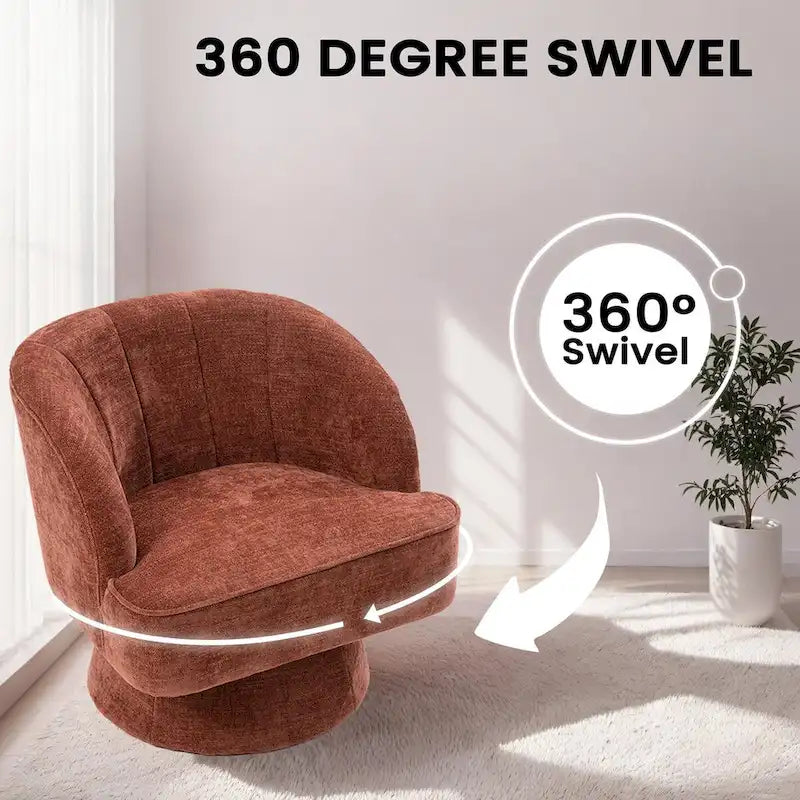 Upholstered Swivel Accent Chair Armchair, Barrel Chair, Club Chair