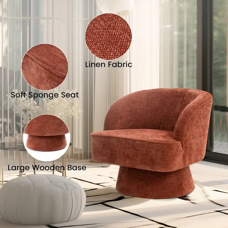 Upholstered Swivel Accent Chair Armchair, Barrel Chair, Club Chair