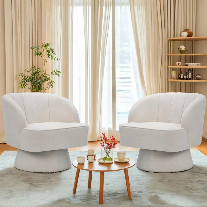 Upholstered Swivel Accent Chair Armchair, Barrel Chair, Club Chair