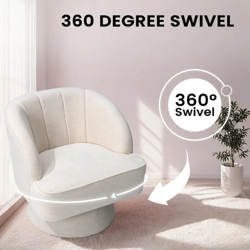 Upholstered Swivel Accent Chair Armchair, Barrel Chair, Club Chair