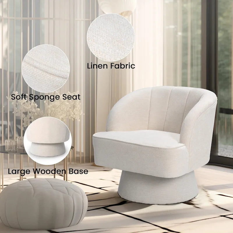 Upholstered Swivel Accent Chair Armchair, Barrel Chair, Club Chair