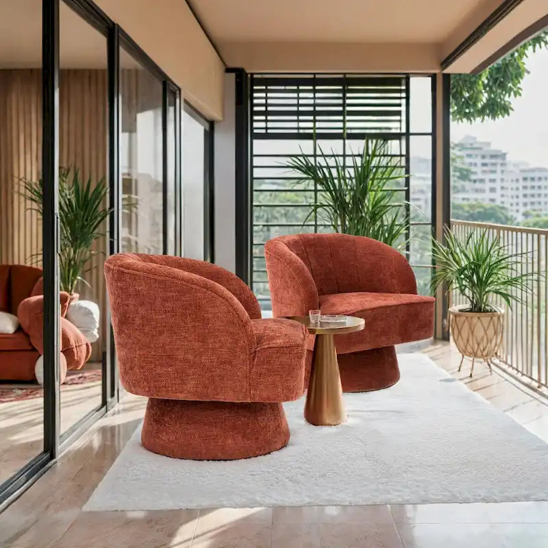 Upholstered Swivel Accent Chair Armchair, Barrel Chair, Club Chair