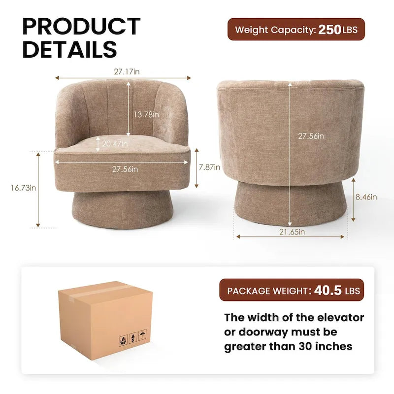 Upholstered Swivel Accent Chair Armchair, Barrel Chair, Club Chair