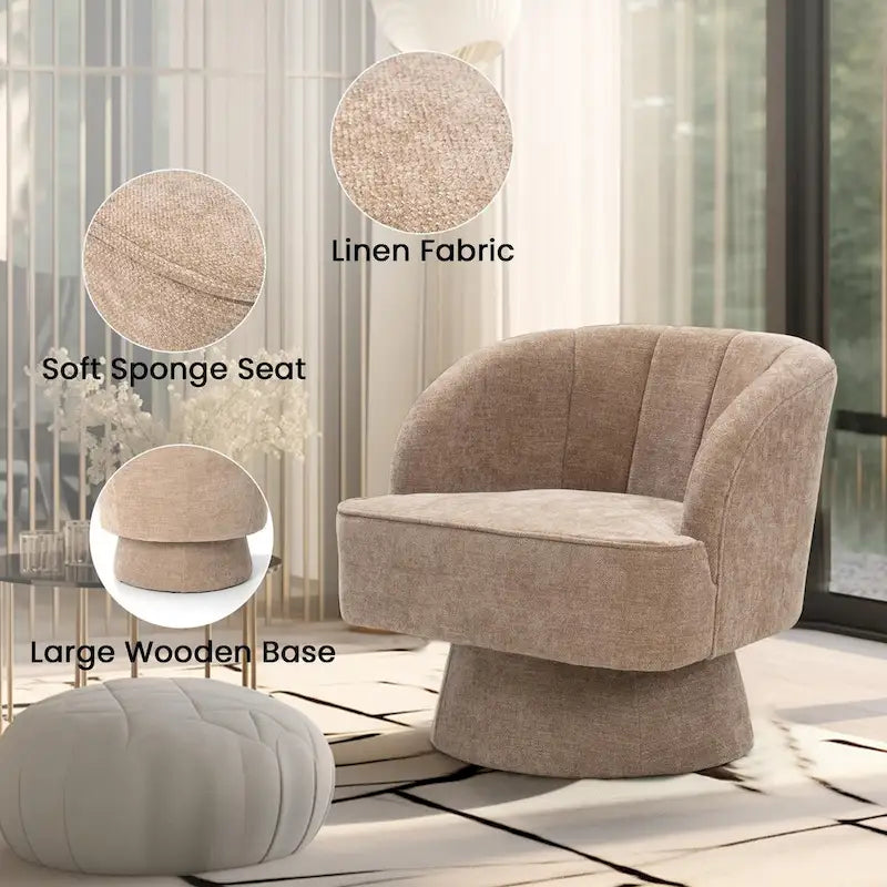 Upholstered Swivel Accent Chair Armchair, Barrel Chair, Club Chair