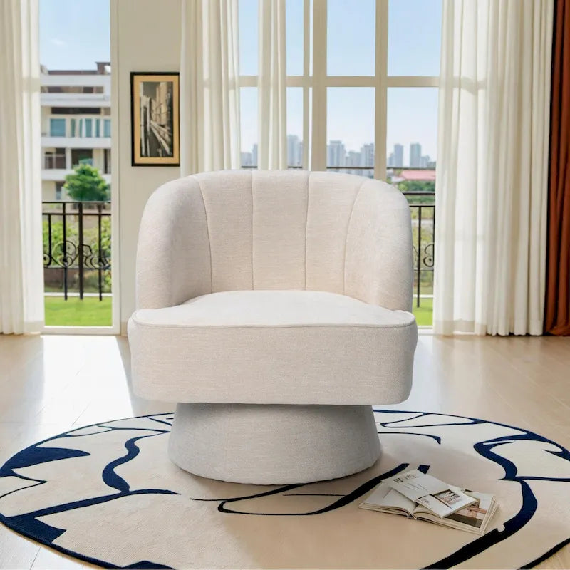 Upholstered Swivel Accent Chair Armchair, Barrel Chair, Club Chair