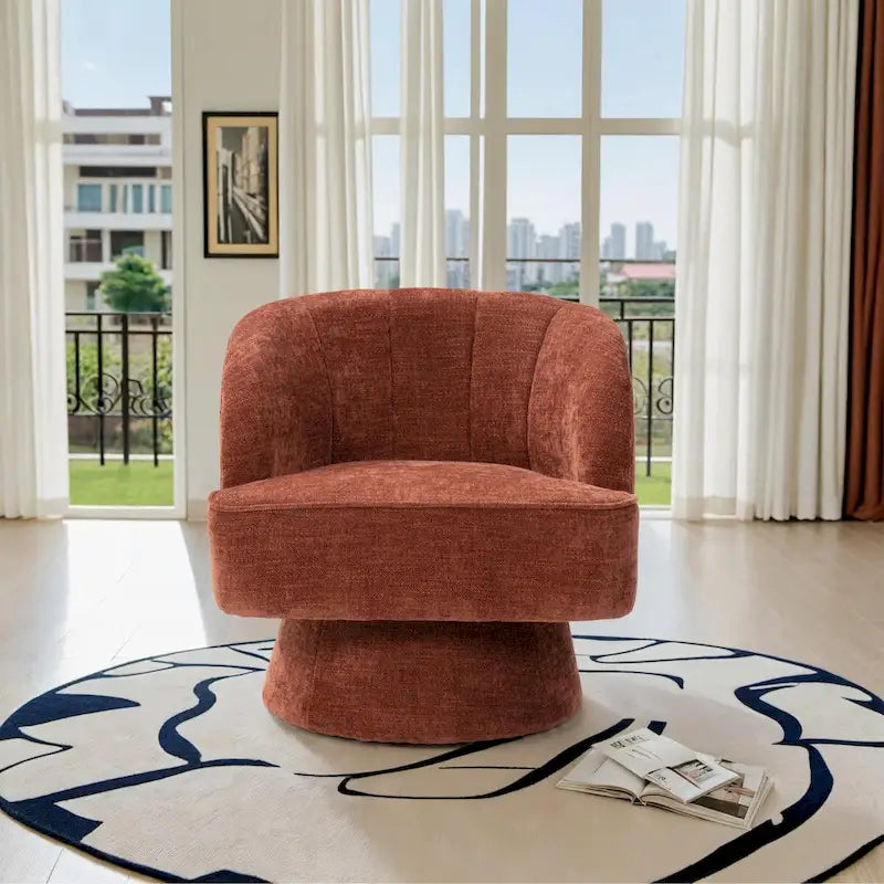 Upholstered Swivel Accent Chair Armchair, Barrel Chair, Club Chair