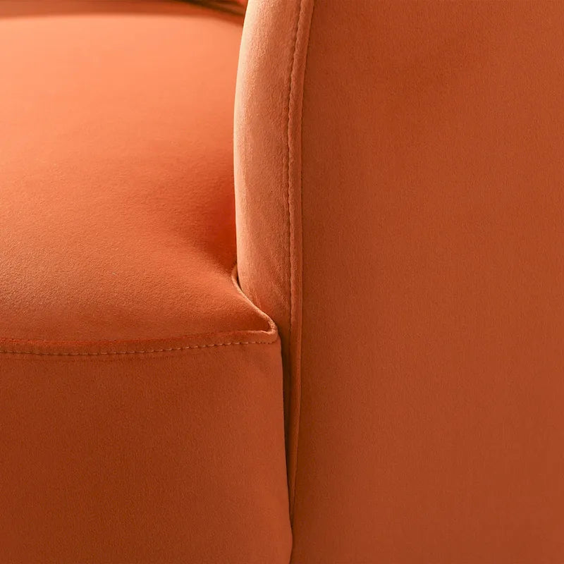 KINWELL 34 Wide Velvet Upholstered Swivel Accent Chair with Toss Pillow