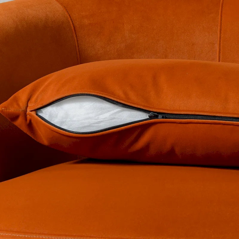 KINWELL 34 Wide Velvet Upholstered Swivel Accent Chair with Toss Pillow