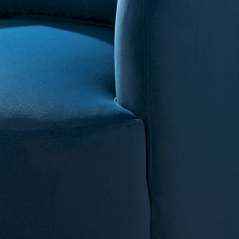 KINWELL 34 Wide Velvet Upholstered Swivel Accent Chair with Toss Pillow