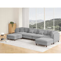 Corduroy Modular Sectional Sofa Set With Ottoman