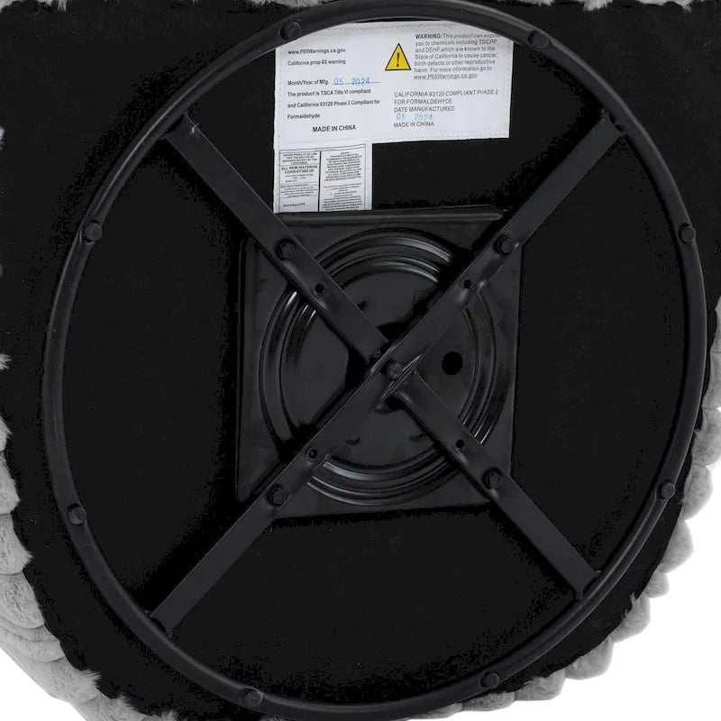 30.7W Faux Fur Upholstered Accent Chair Swivel Barrel Chair