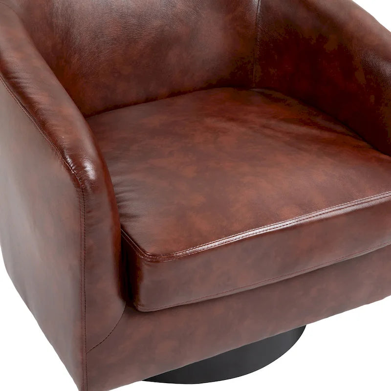 Modern Upholstered Barrel Chair Swivel Accent Chair for Living Room