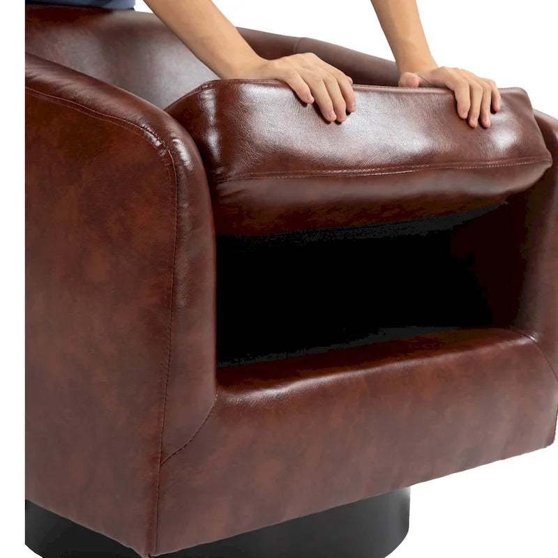Modern Upholstered Barrel Chair Swivel Accent Chair for Living Room