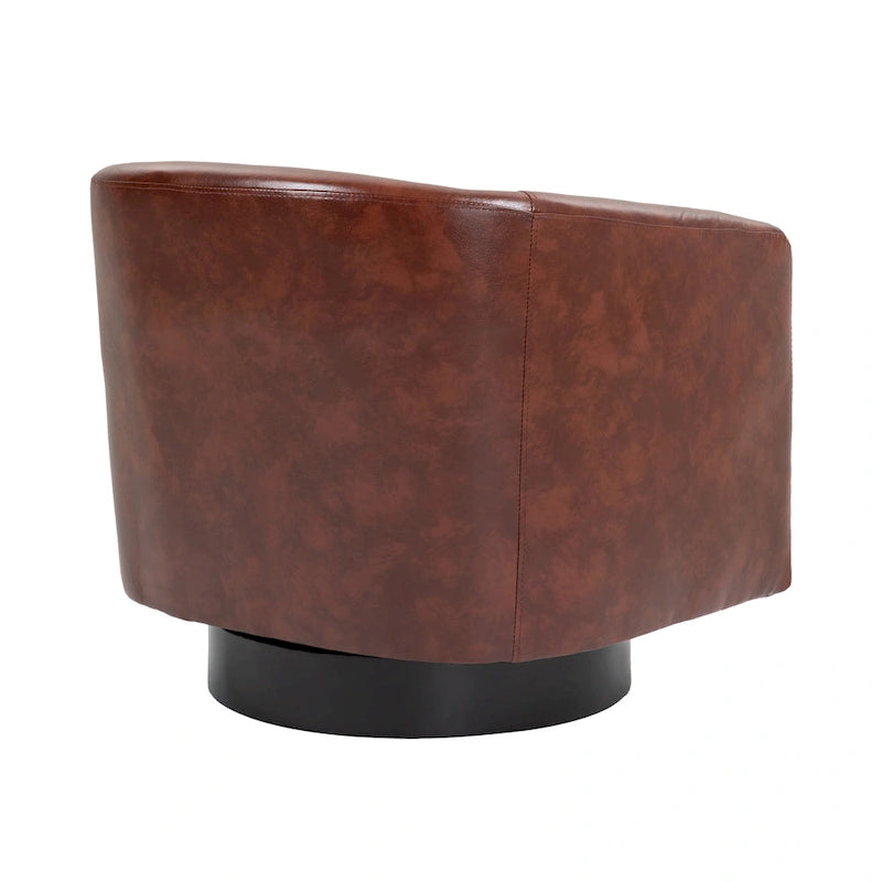 Modern Upholstered Barrel Chair Swivel Accent Chair for Living Room