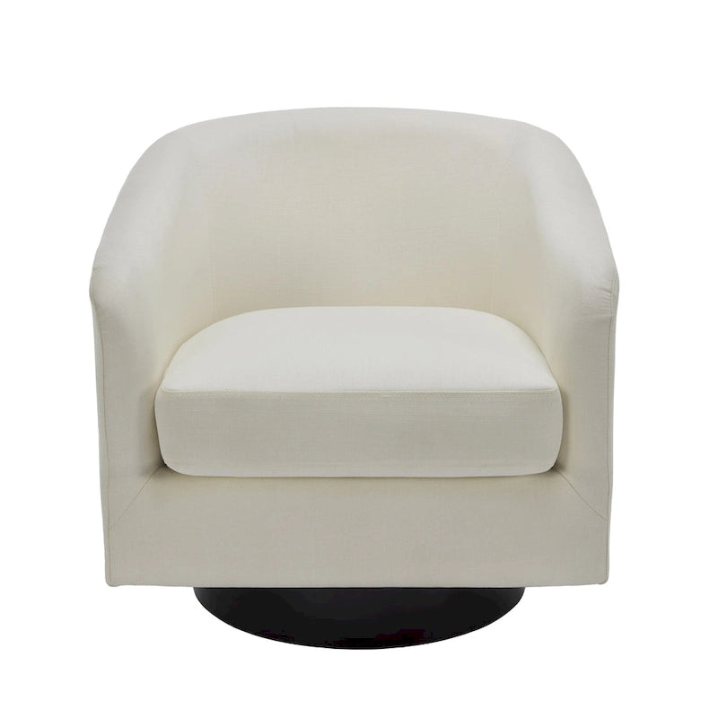 Modern Upholstered Barrel Chair Swivel Accent Chair for Living Room