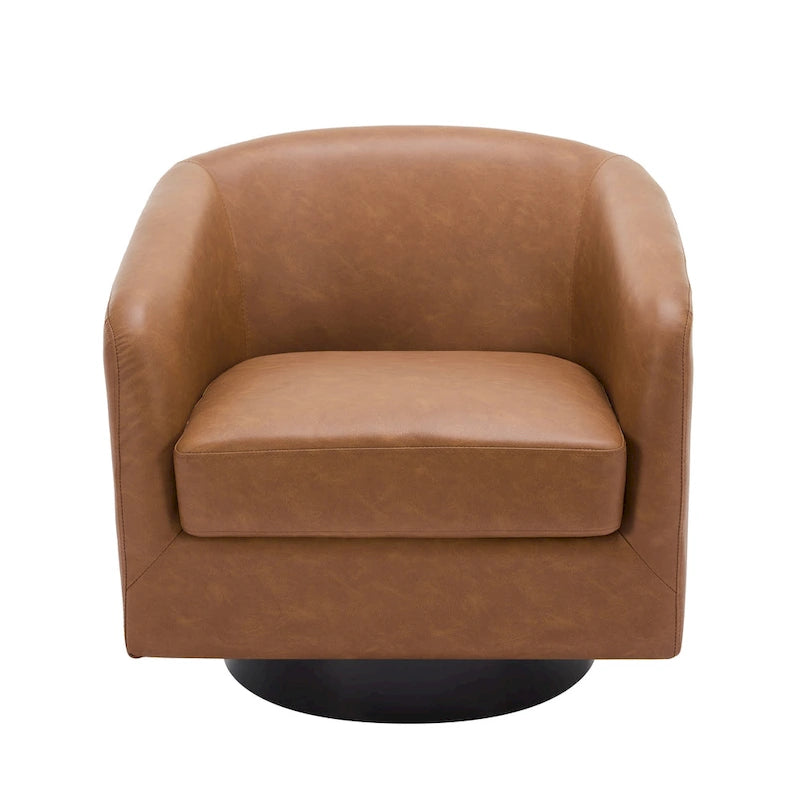 Modern Upholstered Barrel Chair Swivel Accent Chair for Living Room