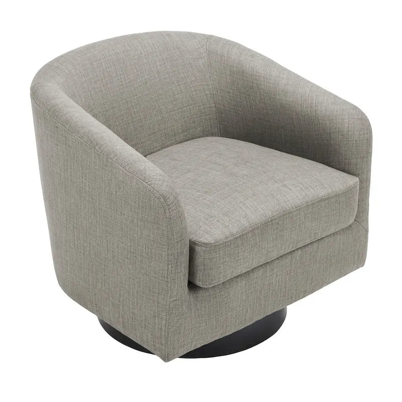 Modern Upholstered Barrel Chair Swivel Accent Chair for Living Room