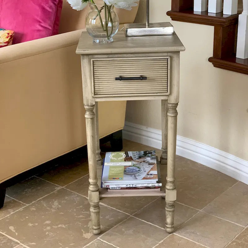 Vera French Country End Accent Table With Storage