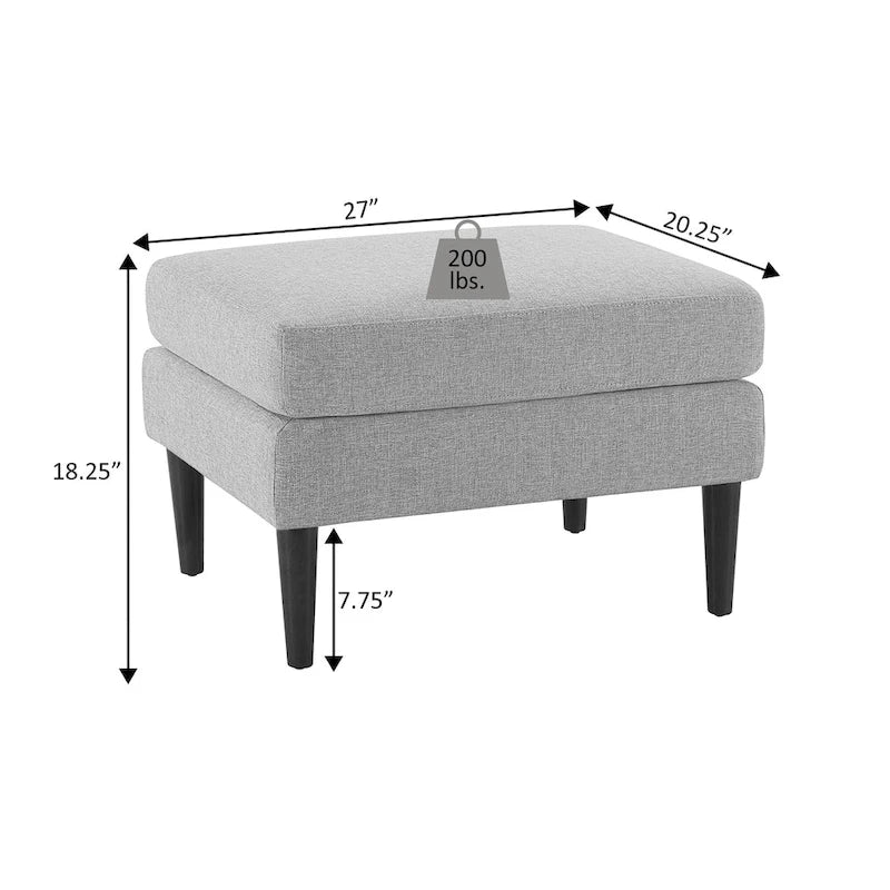 Convenience Concepts Designs4Comfort Marlow Mid Century Ottoman