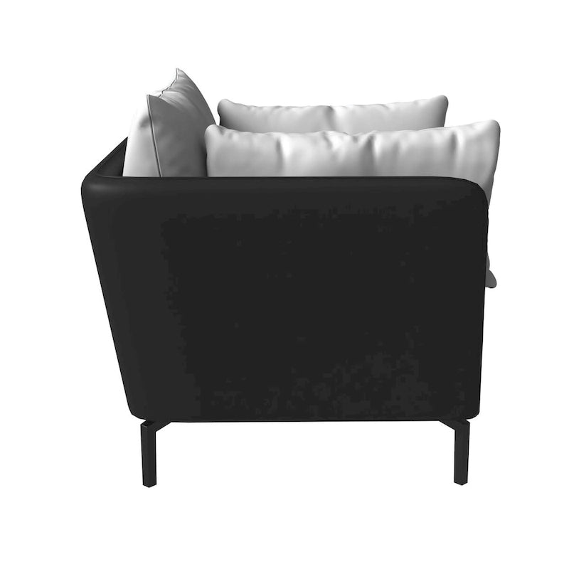 Luxify Modern Single-Seater Sofa in Upholstered PU Leather with Metal Legs for Living Room Accent Chair