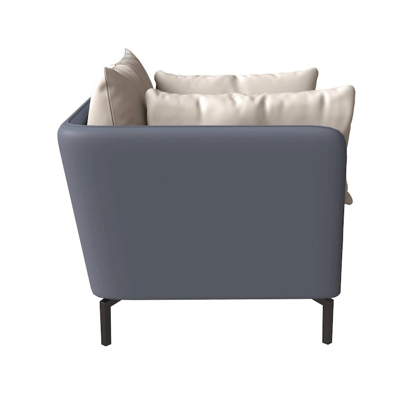 Luxify Modern Single-Seater Sofa in Upholstered PU Leather with Metal Legs for Living Room Accent Chair