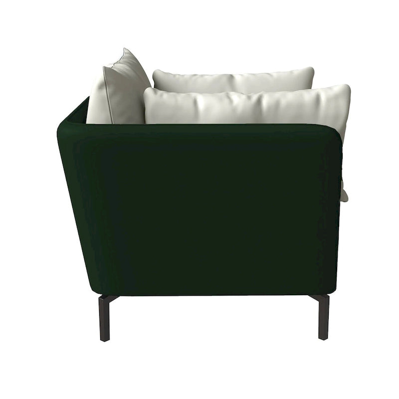 Luxify Modern Single-Seater Sofa in Upholstered PU Leather with Metal Legs for Living Room Accent Chair