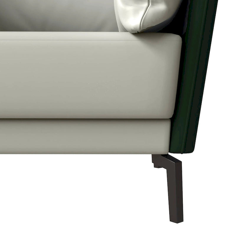 Luxify Modern Single-Seater Sofa in Upholstered PU Leather with Metal Legs for Living Room Accent Chair