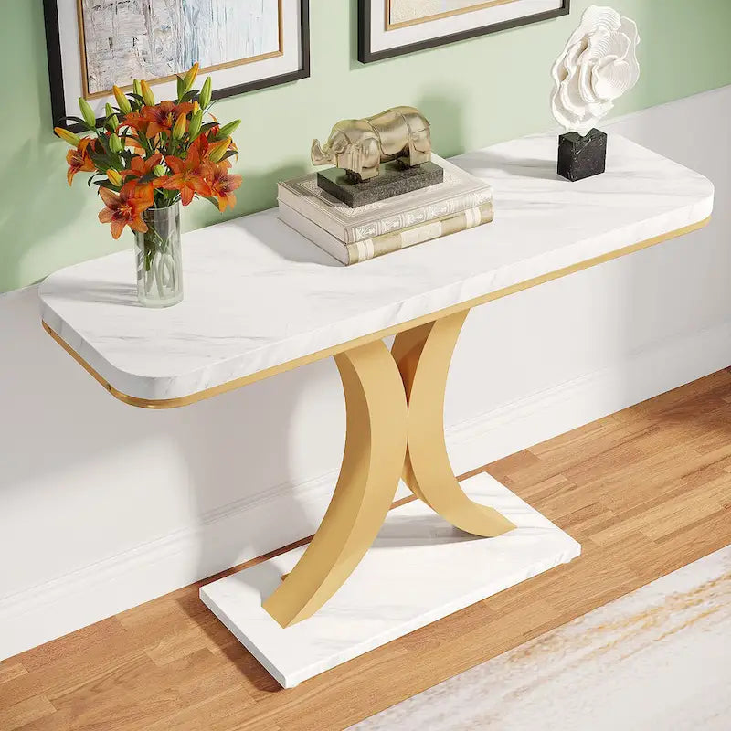 40 Inches Narrow Industrial Console Sofa Table for Entryway