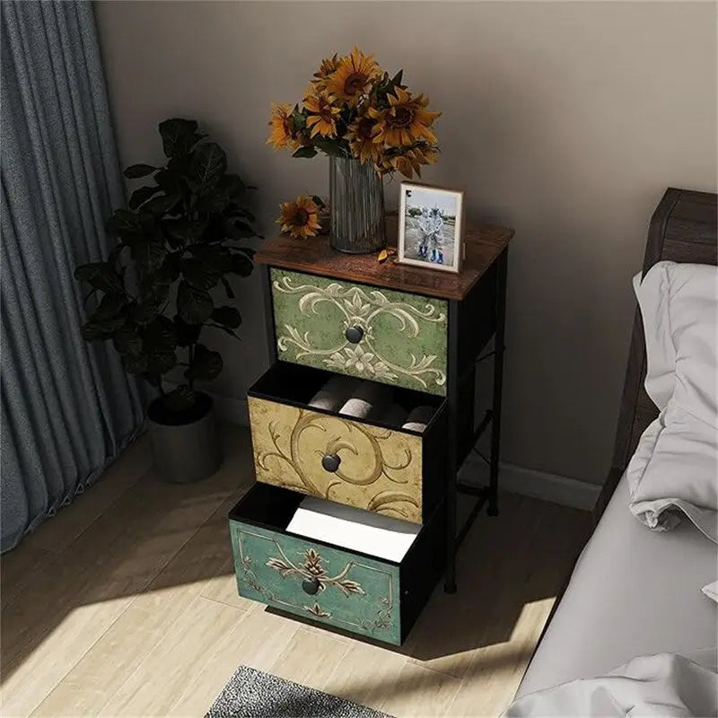 Sofa End Table for Living Room Entryway Dresser Storage 3 Drawers