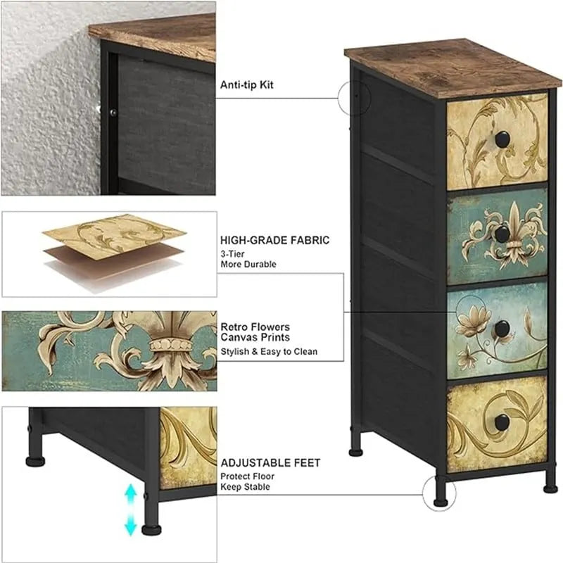 Sofa End Table for Living Room Entryway Dresser Storage 3 Drawers