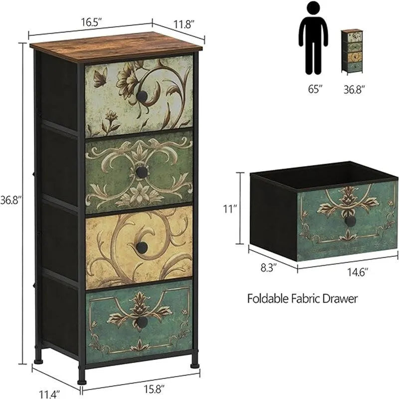 Sofa End Table for Living Room Entryway Dresser Storage 3 Drawers