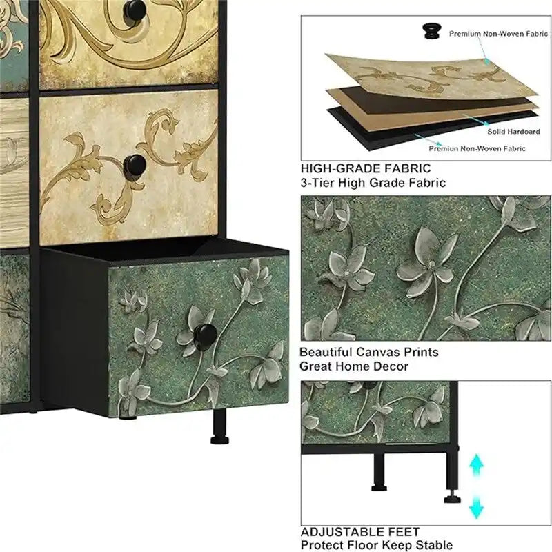 Sofa End Table for Living Room Entryway Dresser Storage 3 Drawers