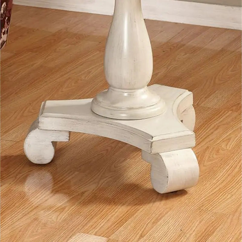Round Wood Pedestal Side Table