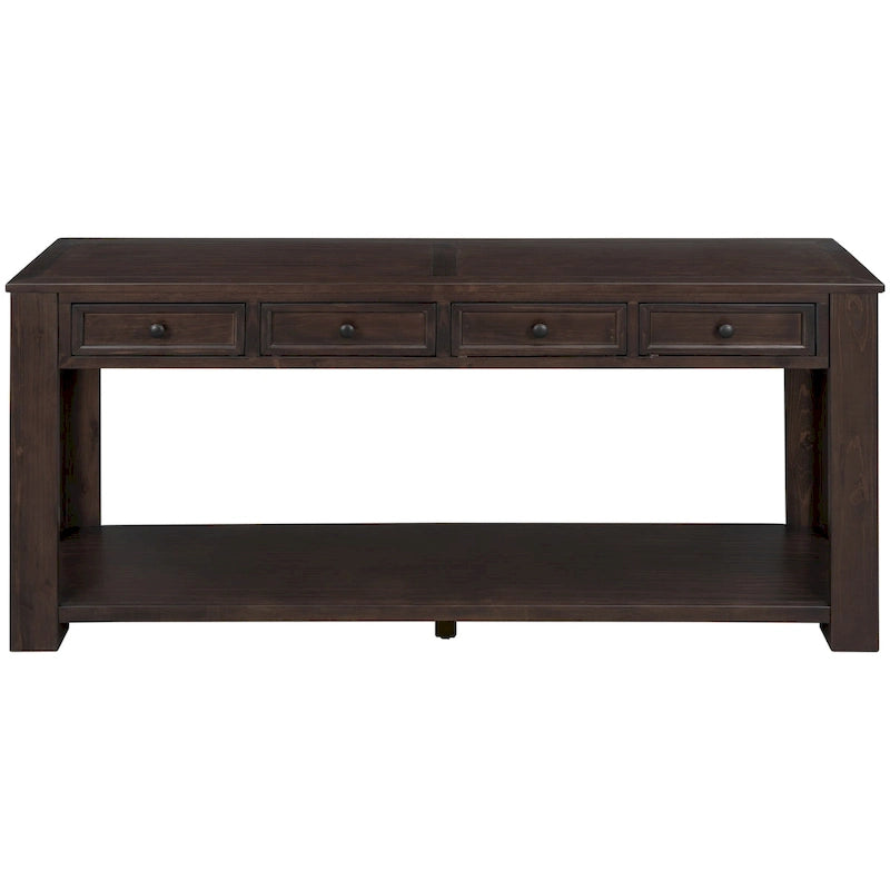 Console Table/Sofa Table with Storage Drawers and Bottom Shelf for Entryway Hallway