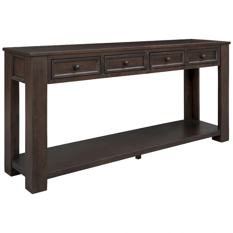 Console Table/Sofa Table with Storage Drawers and Bottom Shelf for Entryway Hallway