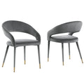 Best Master Furniture Ellis Contemporary Faux Leather Upholstered Dining Chair with Gold Accent (Set of 2)