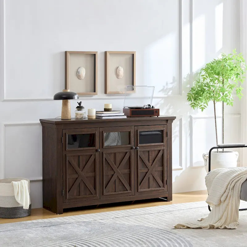 53 Bar Wine Bar Storage Cabinet Adjustable Shelves Buffet/Sideboard