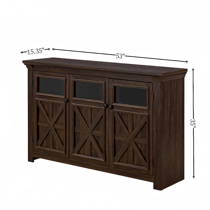53 Bar Wine Bar Storage Cabinet Adjustable Shelves Buffet/Sideboard
