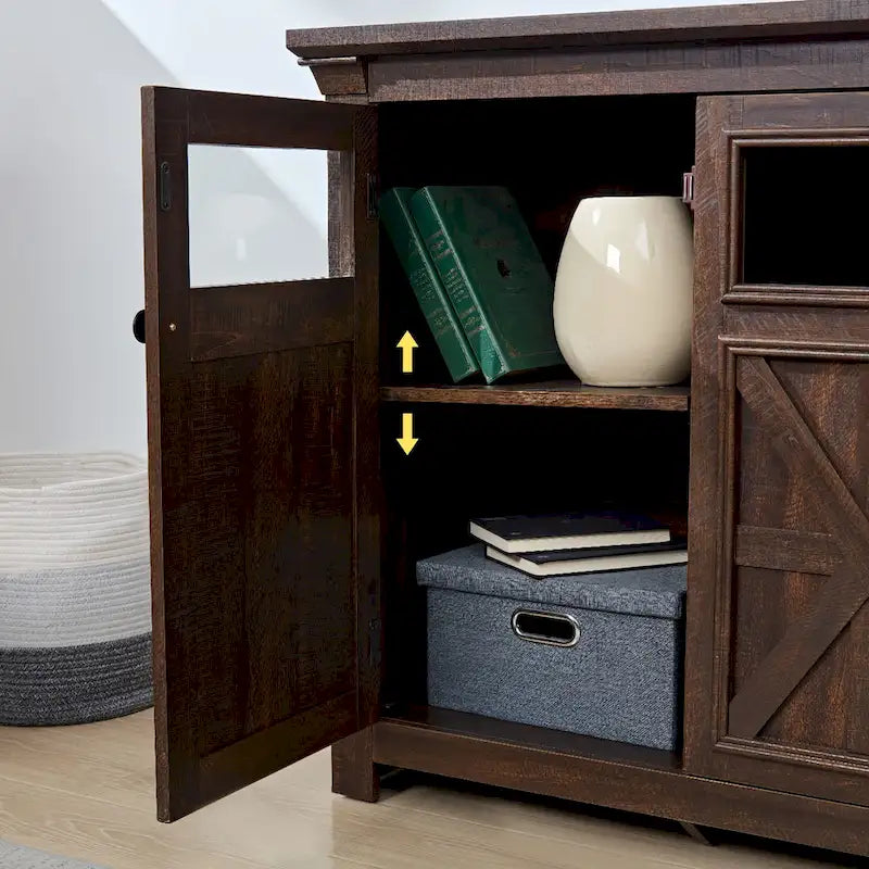 53 Bar Wine Bar Storage Cabinet Adjustable Shelves Buffet/Sideboard