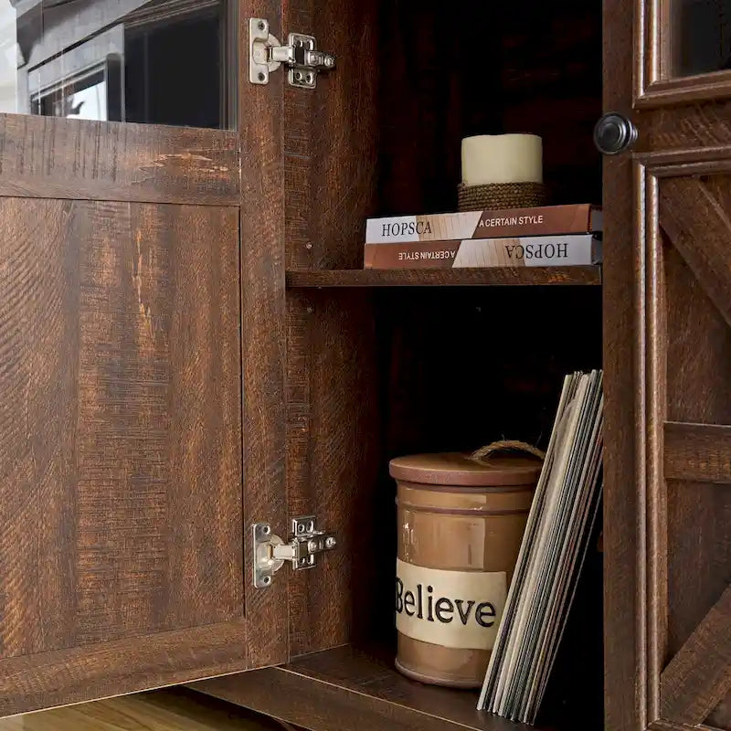 53 Bar Wine Bar Storage Cabinet Adjustable Shelves Buffet/Sideboard
