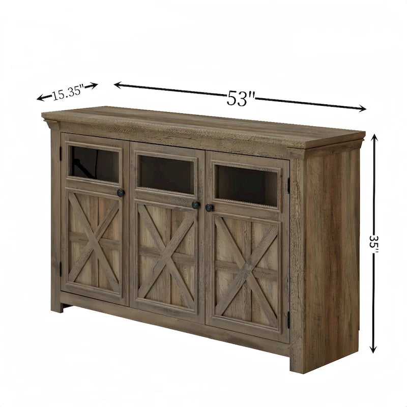 53 Bar Wine Bar Storage Cabinet Adjustable Shelves Buffet/Sideboard