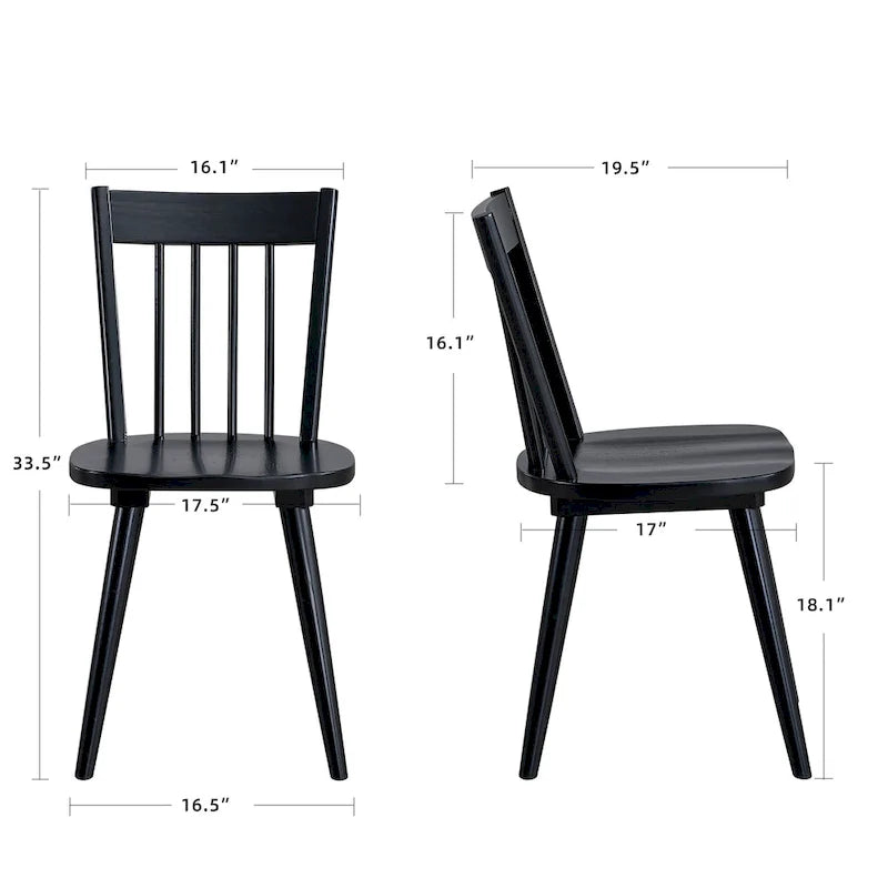 Traditional 17.5 Wide Wood Spindle Back Dining Chairs