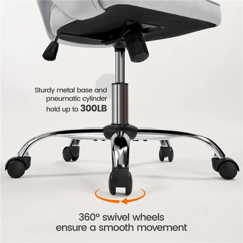 Yaheetech Velvet Office Chair with Tufted Barrel Back, Rolling Wheels, Adjustable Seat Height - N/A