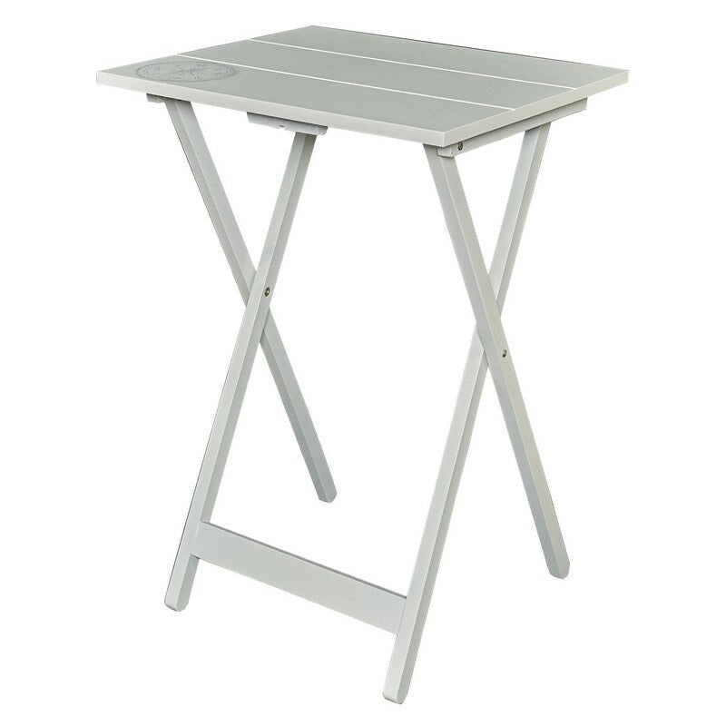 Compass Solid Wood 5 Piece Folding Snack TV Tray Set in Light Grey