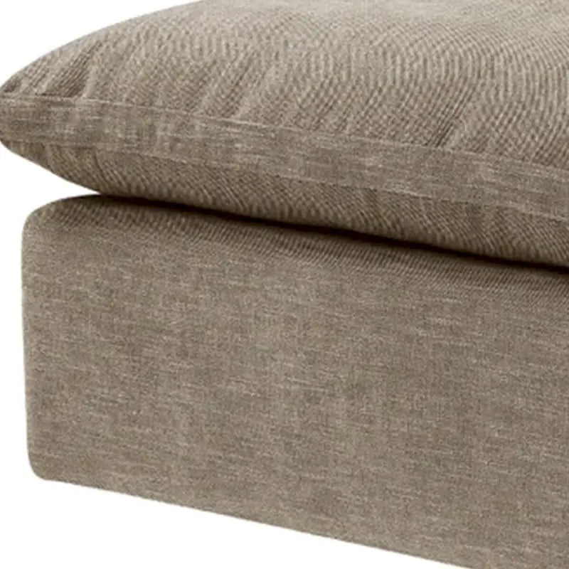 Scott 37 Inch Square Ottoman, Removable Pillow Top Cushion, Beige