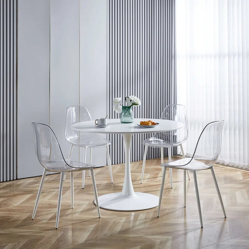 dining chair,set of 4,metal leg,plastic seat for Living Room