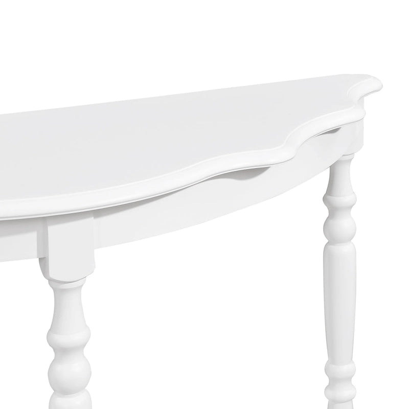 Retro Half-Moon Console Table with Open Shelf