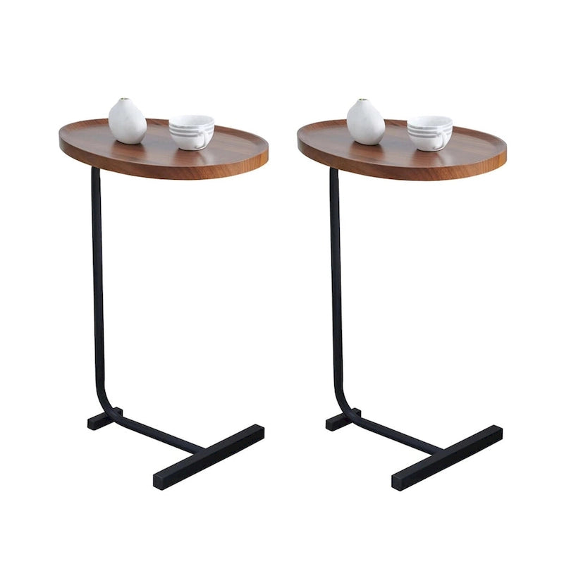 2-Pieces C-Shaped Side Table Coffee Table Small Sofa Table