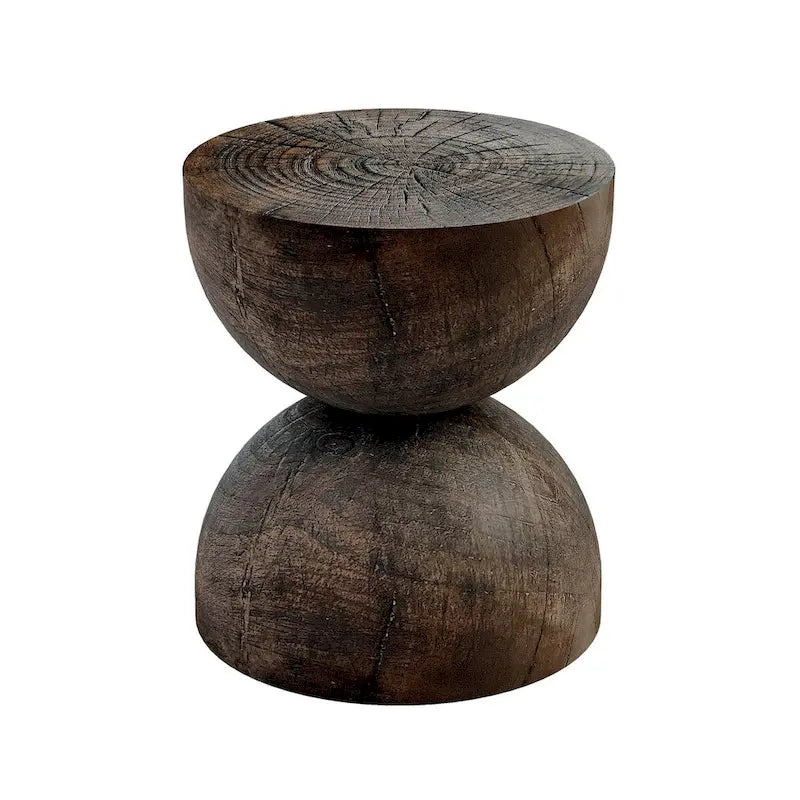Alina Side Table Indoor/Outdoor Stone White w/ Gold Flakes