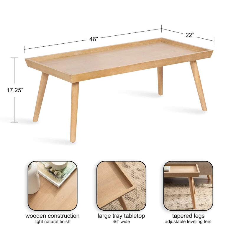 Kate and Laurel Eastmont Rectangle Wood Coffee Table